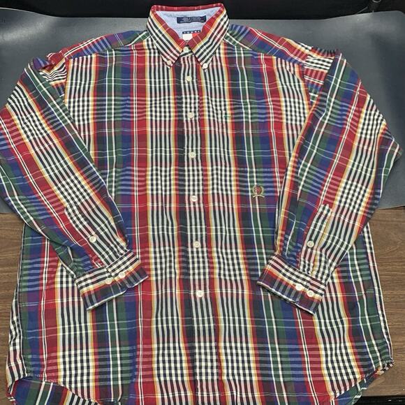 Vintage Tommy Hilfiger Button Down Long Sleeve 100% Cotton Embroidered Crest. A3 - Picture 1 of 9